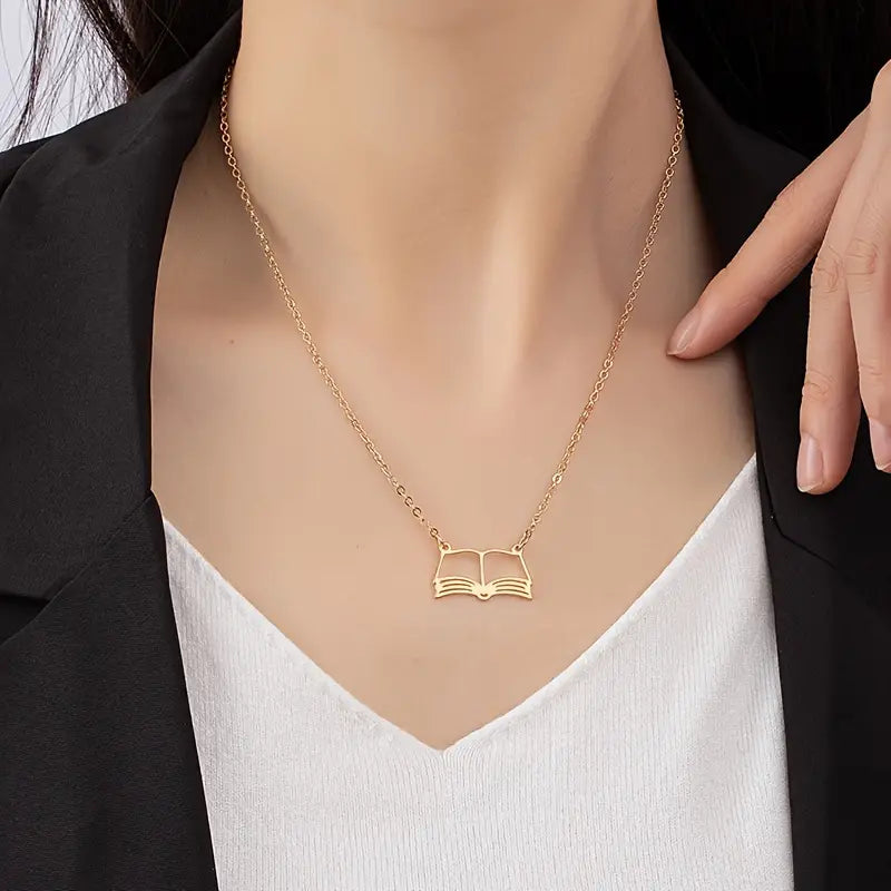 Open Book Necklace