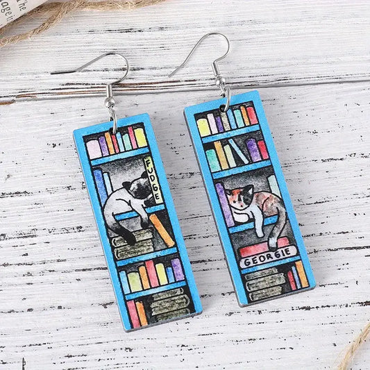 "Cozy Shelf Cat" Earrings