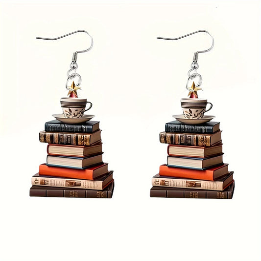 Stacked Book Earrings