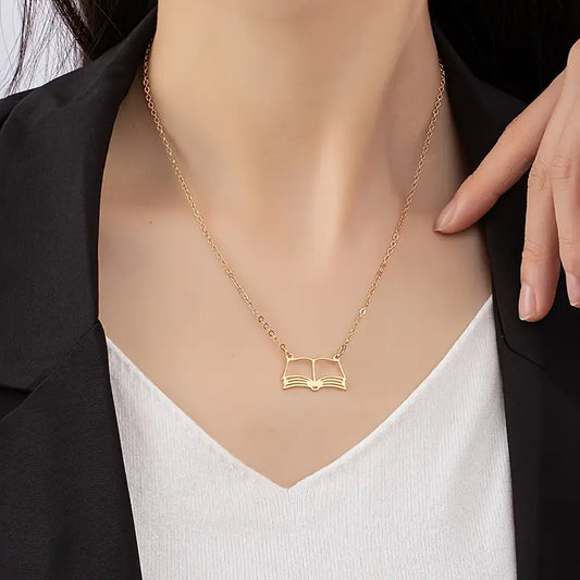 Open Book Necklace