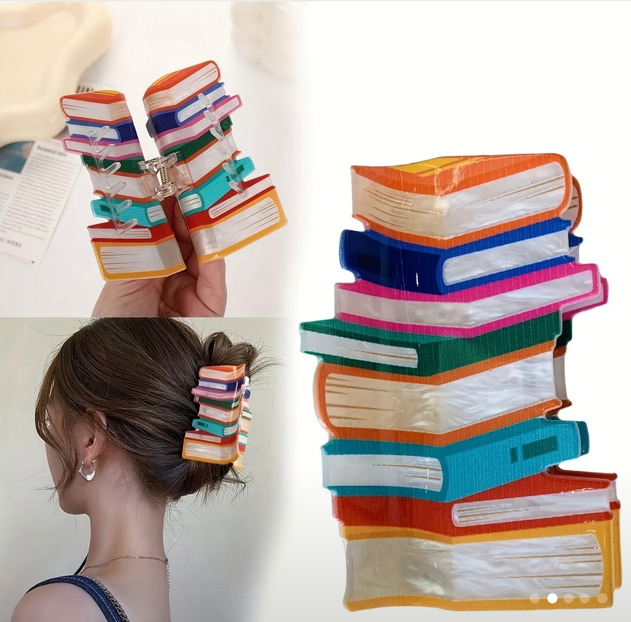 Book Hair Clips