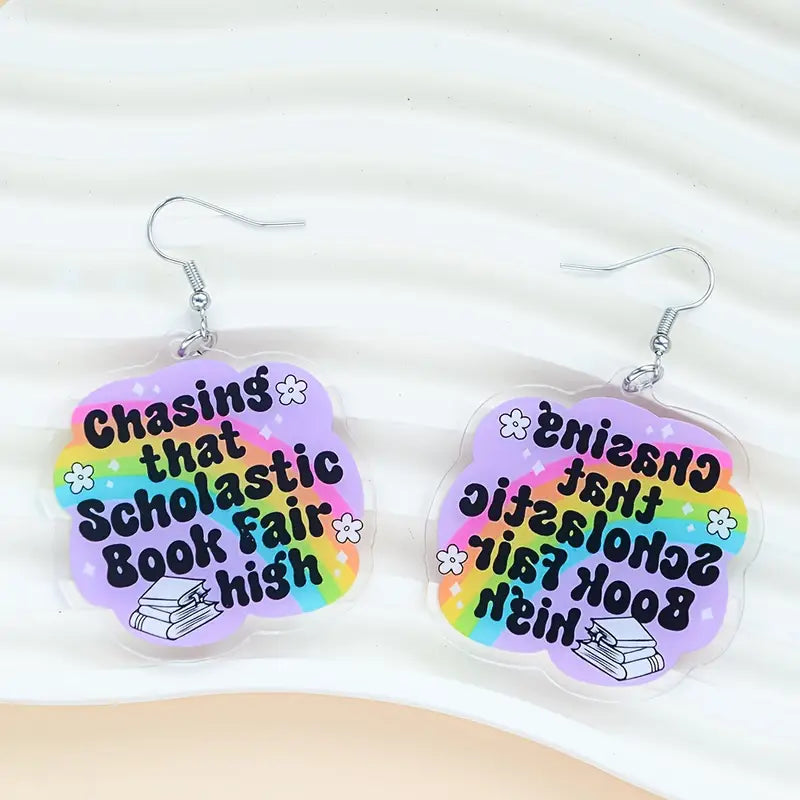 "Chasing that Book Fair High" Earrings
