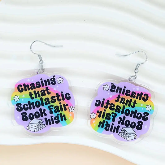 "Chasing that Book Fair High" Earrings